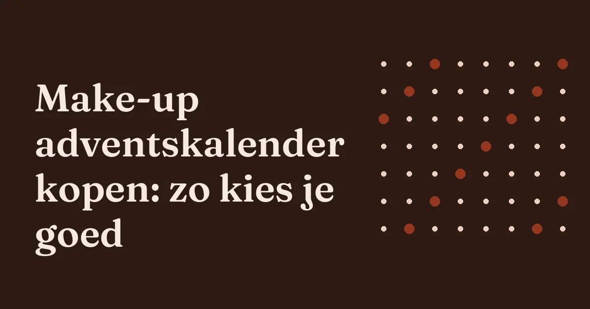 Adventskalender met deurtjes en make-up op een tafel